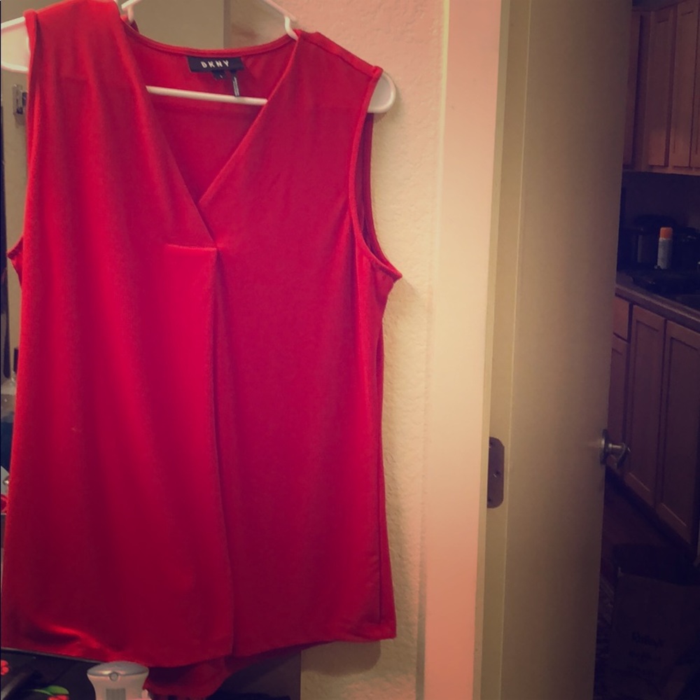 DKNY sleeveless V-Neck Top